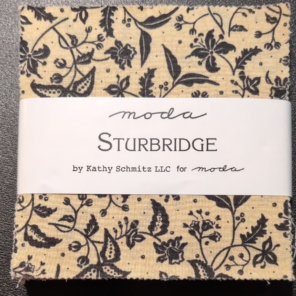 Moda Sturbridge Floral Fabric in Black and Cream